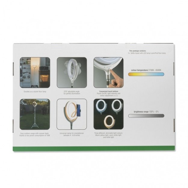 Selfie Ring Light LoomiPod Floor Lamp white 6