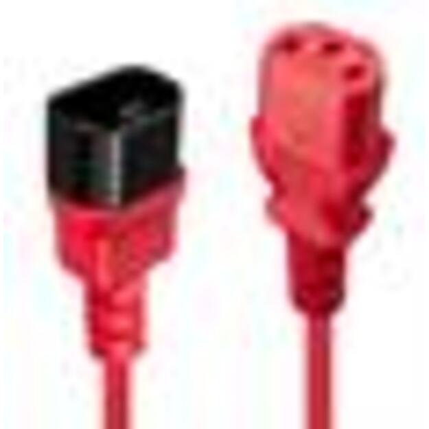 CABLE POWER IEC EXTENSION 0.5M/RED 30476 LINDY 1