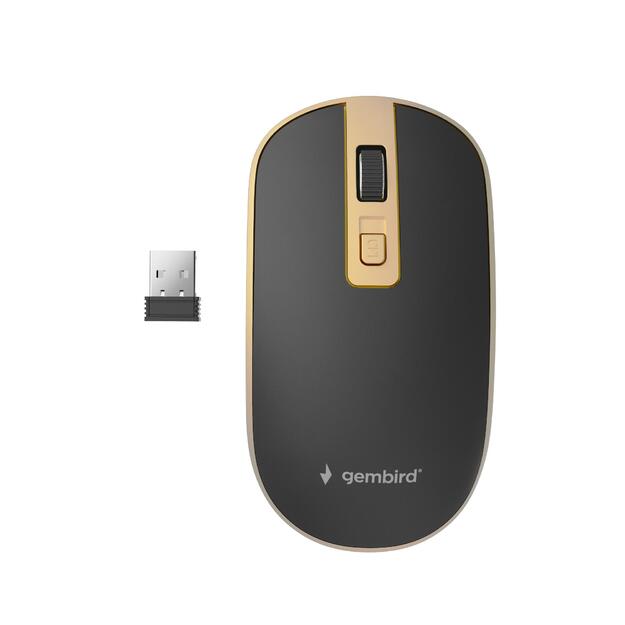 MOUSE USB OPTICAL WRL BLACK/GOLD MUSW-4B-06-BG GEMBIRD