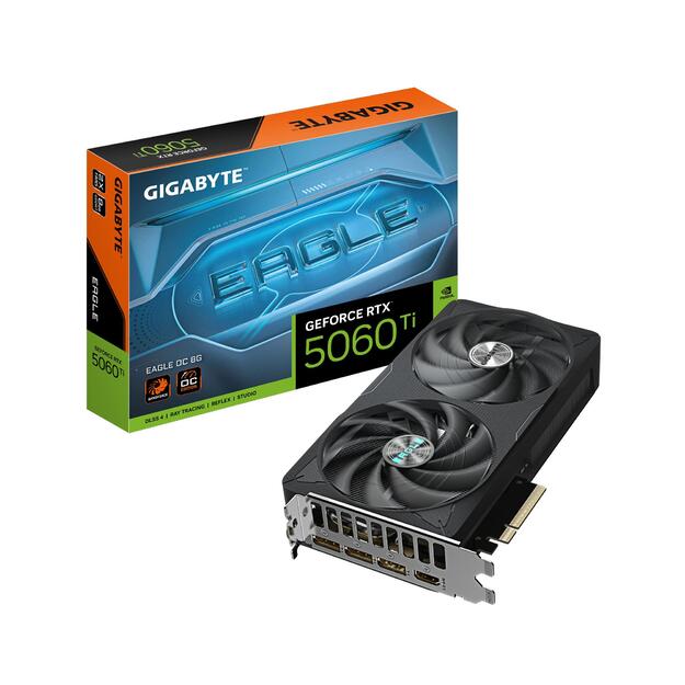 Graphics Card|GIGABYTE|NVIDIA GeForce RTX 5060 Ti|8 GB|GDDR7|128 bit|PCIE 5.0 16x|Dual Slot Fansink|GV-N506TEAGLEOC-8GD