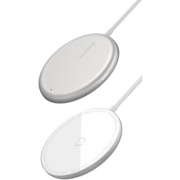 Baseus Simple Mini magnetic induction wireless charger, MagSafe, 15W White 1