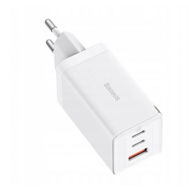 Baseus Wall charger Baseus GaN5 Pro 2xUSB-C + USB, 65W, White 1