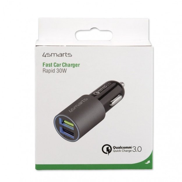 Car Charger Rapid 30W with Quick Charge, matt grey 2