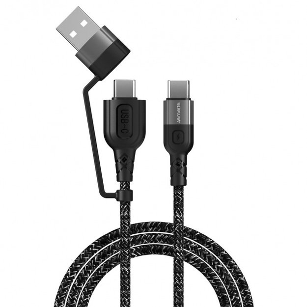 USB-A and USB-C to USB-C Cable ComboCord CA 1.5m., black 1