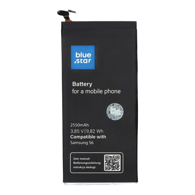 Battery for Samsung S6 2550 mAh Blue Star Premium