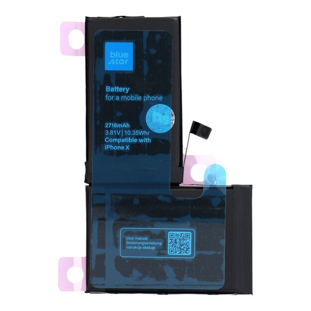 Battery for iPhone X 2716 mAh Blue Star HQ