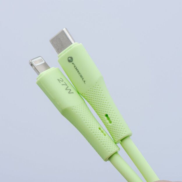 Cable USB C to Lightning Forcell F-Energy PD 3A 27W Silicone 1 m C346 green 4