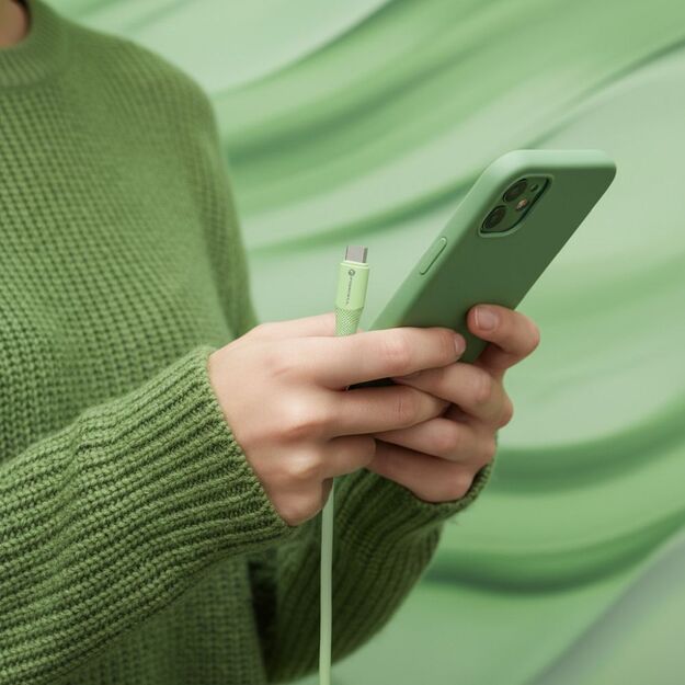 Cable USB C to Lightning Forcell F-Energy PD 3A 27W Silicone 1 m C346 green 11