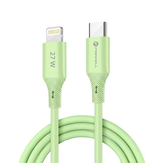 Cable USB C to Lightning Forcell F-Energy PD 3A 27W Silicone 1 m C346 green 10