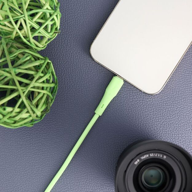 Cable USB C to Lightning Forcell F-Energy PD 3A 27W Silicone 1 m C346 green 1