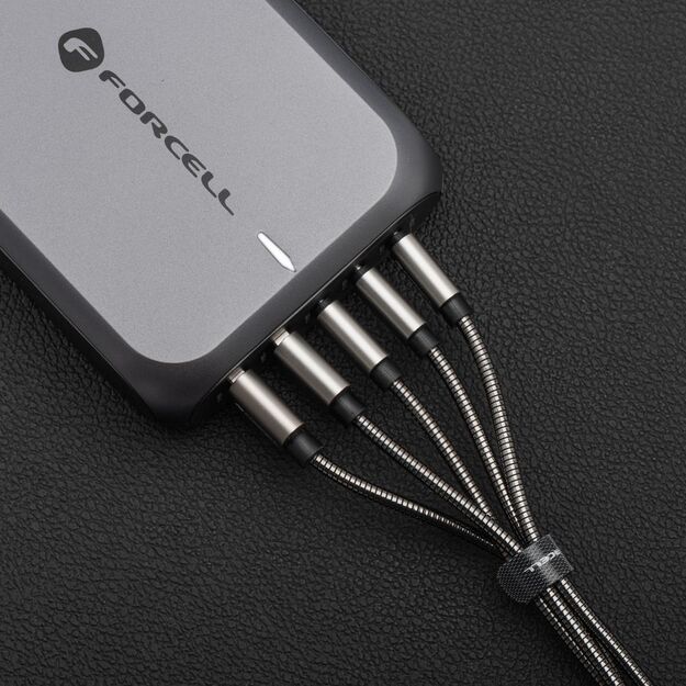 Cable USB A to Lightning Forcell F-Energy 2,4A 12W Metal 2 m C236 silver 7