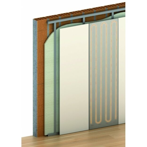 Sieninis/lubinis &scaron;ildymas gipso plau&scaron;o plok&scaron;tėmis