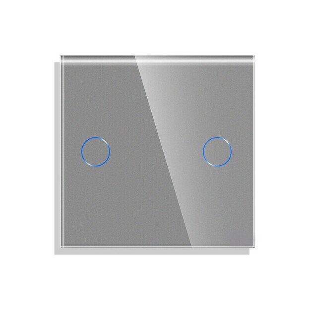 Dvipolis sensorinis jungiklio dangtelis Feelspot, pilkas, 47x47mm