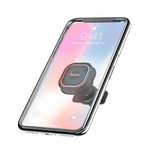 Automobilinis telefono laikiklis Hoco CA52 tvirtinamas į ventiliacijos groteles, magnetinis, juodas-pilkas 2