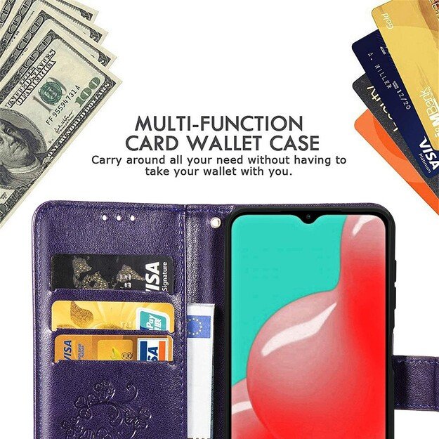 Dėklas Flower Book Samsung A155 A15 4G/A156 A15 5G violetinis 4