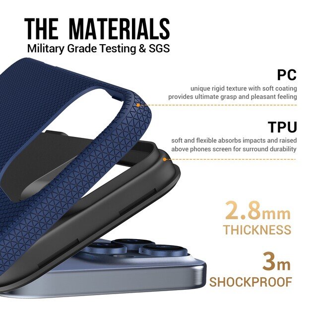 Dėklas Perfectionists Triangle Mag Case Apple iPhone 16 Pro tamsiai mėlynas 4