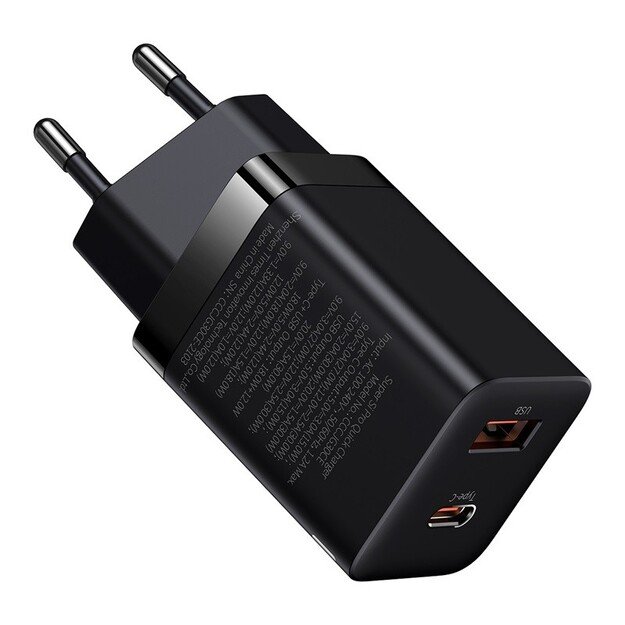 Įkroviklis Baseus Super Si Pro 30W USB-C/USB-A juodas CCSUPP-E01 2