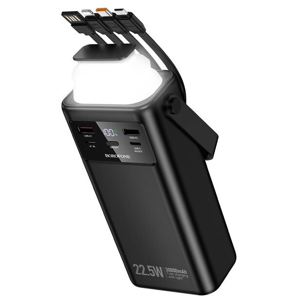 I&scaron;orinė baterija Power Bank Borofone BJ65 22.5W 30000mAh juoda