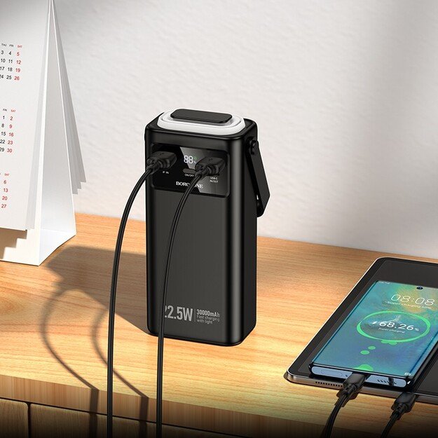 I&scaron;orinė baterija Power Bank Borofone BJ65 22.5W 30000mAh juoda 4