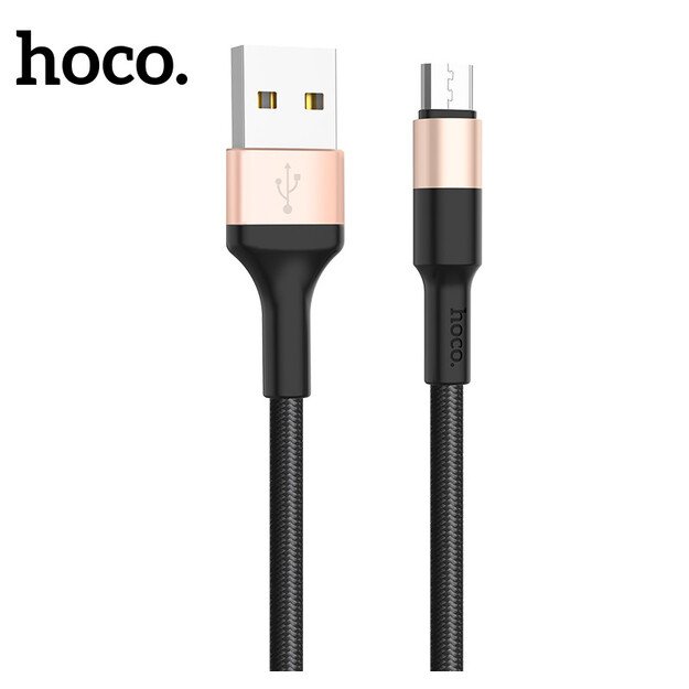 USB kabelis Hoco X26 microUSB 1.0m juodas-auksinis 1