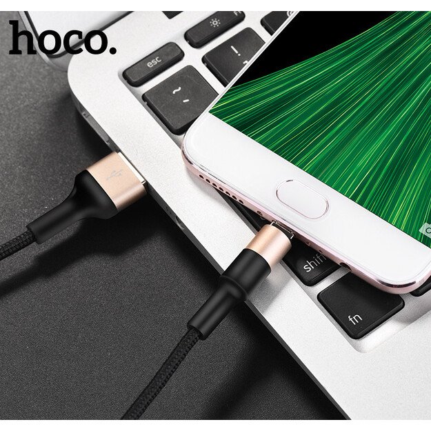 USB kabelis Hoco X26 microUSB 1.0m juodas-auksinis 3