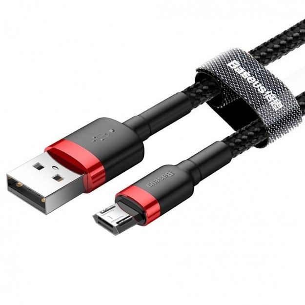 Baseus Cafule Cable durable nylon cable USB / micro USB QC3.0 2.4A 1m Black+Red 3