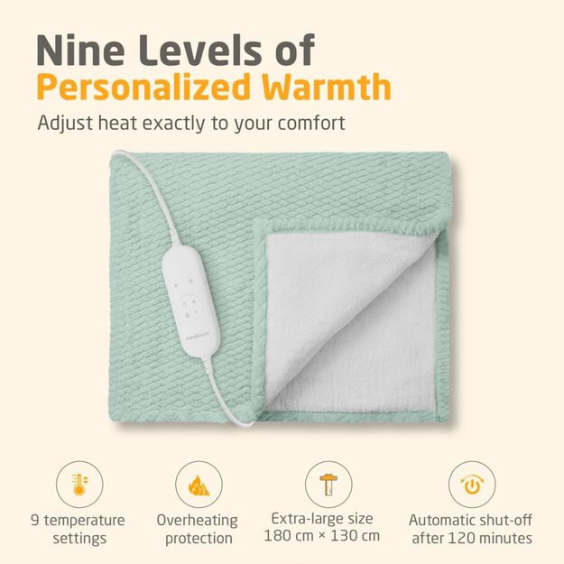 Medisana HB 417 Heated blanket sage green 3