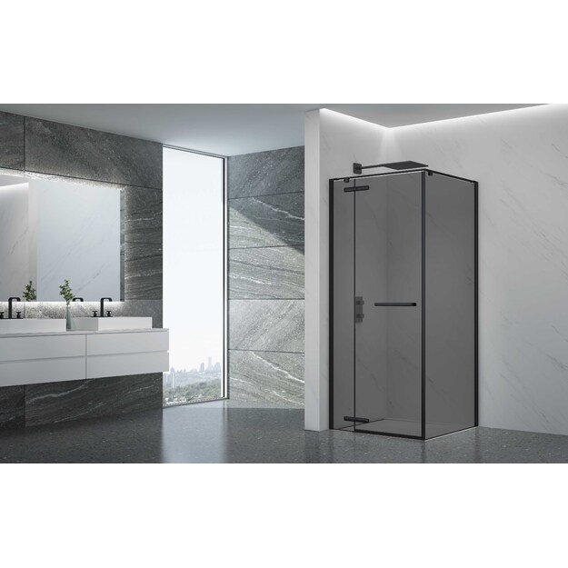 Du&scaron;o kabina PRESTIGE 120x90 juoda/pilka be pado 1