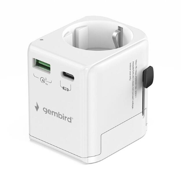 POWER ADAPTER GROUNDED 20W/WHT TPA-EU1A1C20-01-W GEMBIRD