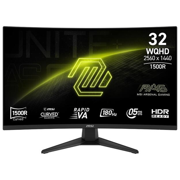 LCD Monitor|MSI|MAG 321CQF E18|31.5 |Gaming/Curved|Panel VA|2560x1440|16:9|180 Hz|0.5 ms|MAG321CQFE18