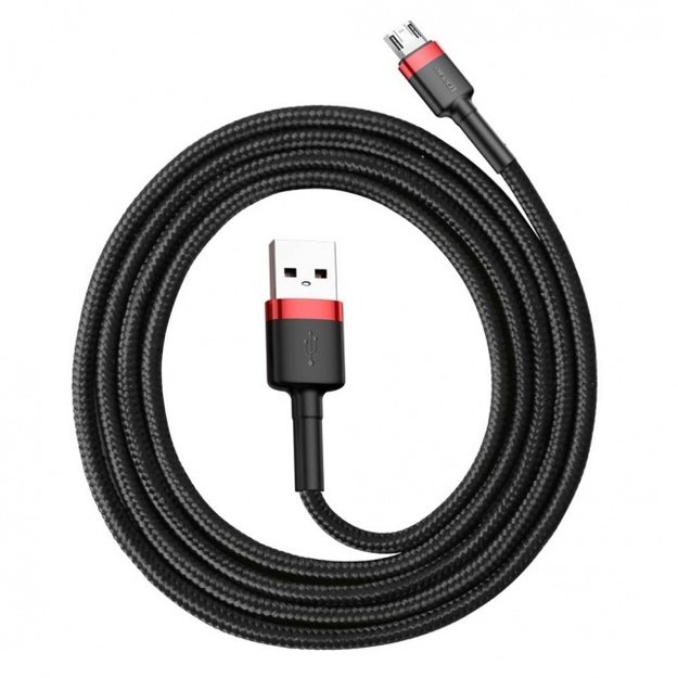 Baseus Cafule Cable durable nylon cable USB / micro USB QC3.0 2.4A 1m Black+Red 1