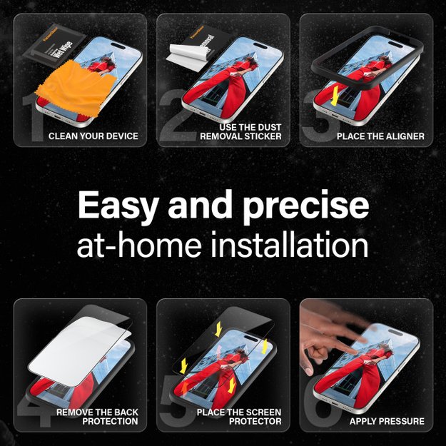 PanzerGlass Ceramic Screen Protector Apple iPhone 16 Pro, Ultra-Wide Fit 6