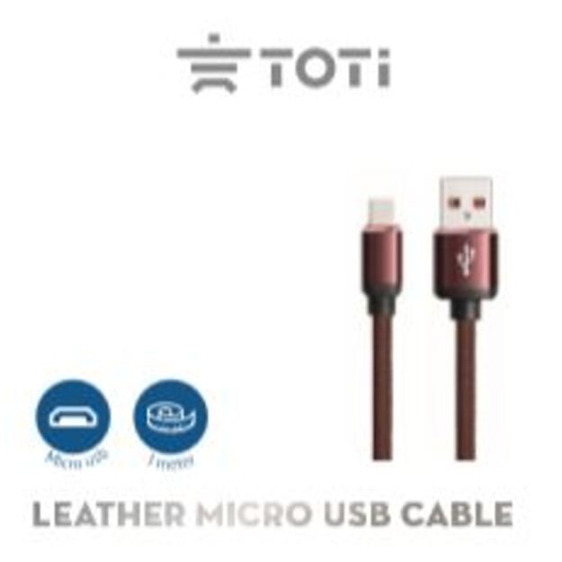 T-UU23 Leather microUSB cable 2A 1 m Dark Brown 1