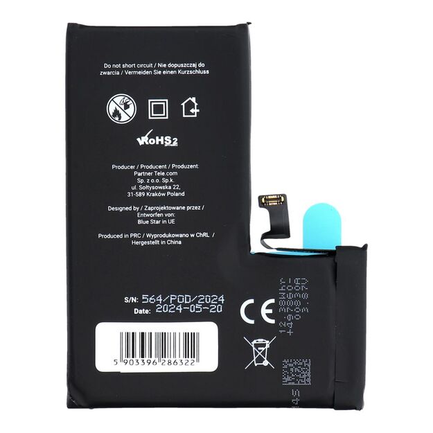 Battery for iPhone 14 PRO 3200 mAh Blue Star HQ 1