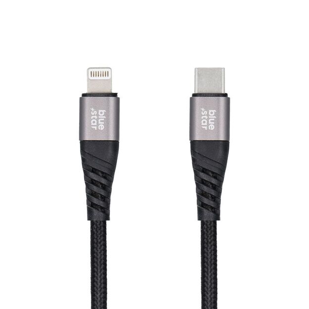 Cable USB C to Lightning Blue Star 2,4A with braid 1,2 m TFK-DC-003 black 2
