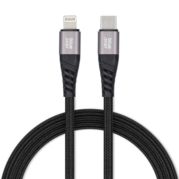 Cable USB C to Lightning Blue Star 2,4A with braid 1,2 m TFK-DC-003 black 1