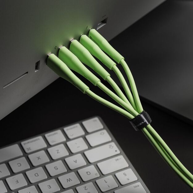 Cable USB A to Lightning Forcell F-Energy 2,4A 12W Silicone 1 m C343 green 6