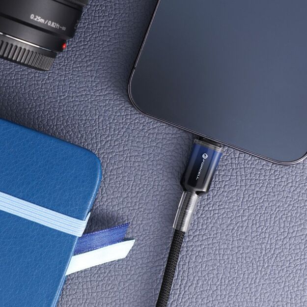 Cable USB A to Lightning Forcell F-Energy 2,4A 12W Gradient 1 m C353 black 2