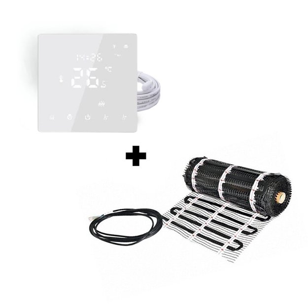 Grindinio &scaron;ildymo tinklelis Warmset BLACK, 150W + programuojamas termostatas Feelspot WTH22.16 NEW WiFi