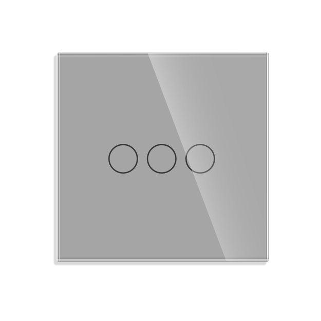 Tripolis sensorinis jungiklio dangtelis Feelspot, pilkas, 86x86mm