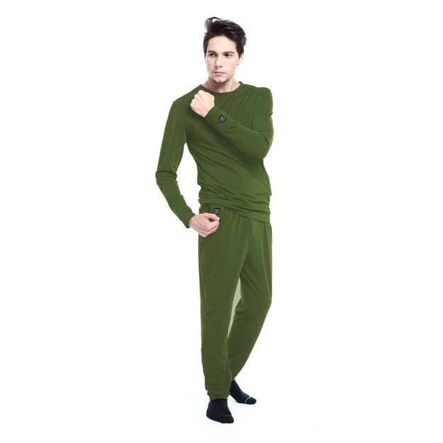 &Scaron;ildančios kelnės Glovii GP1C su baterija, žalios 1